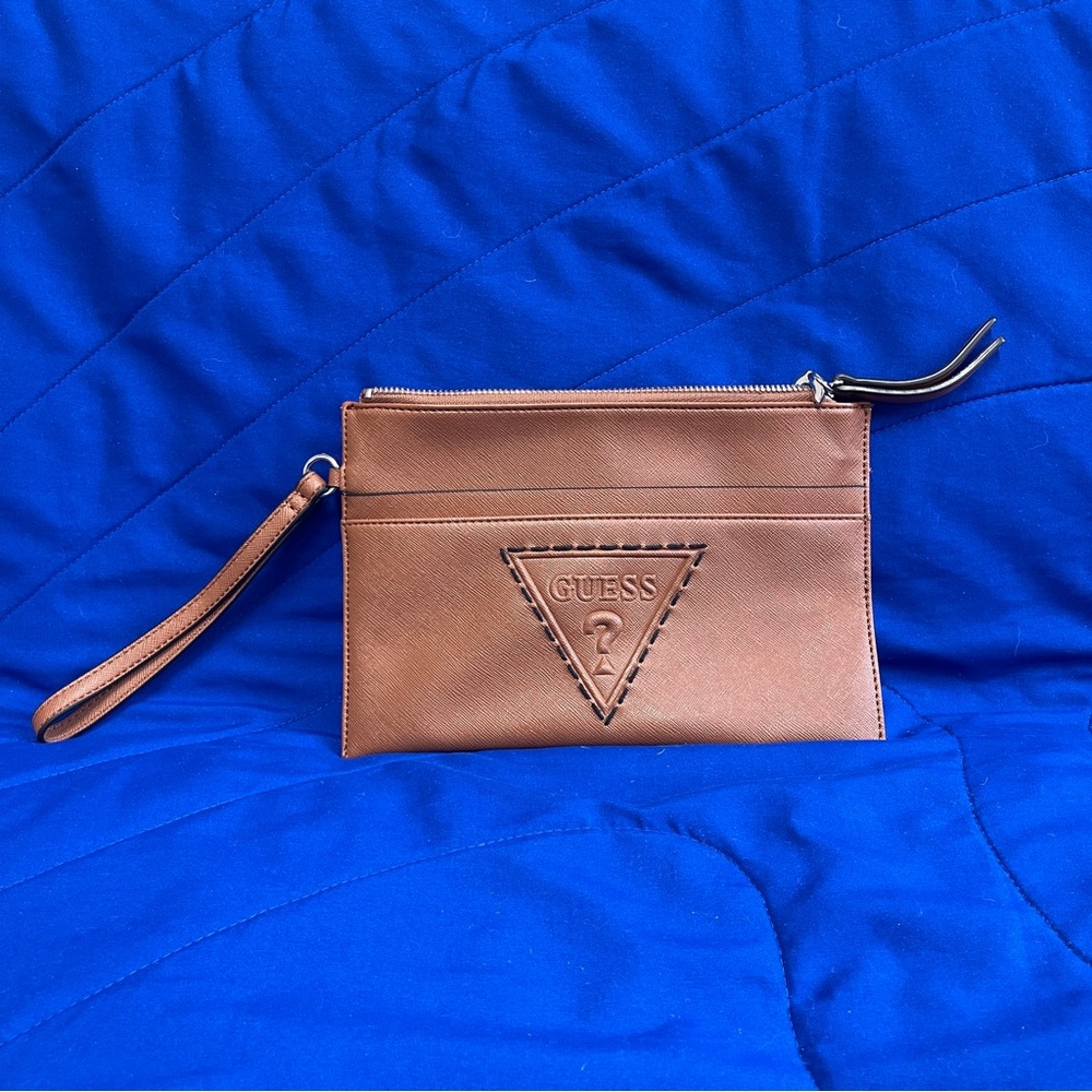 Guess faux leather wristlet